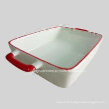 White Color Glaze Ceramic Bakeware